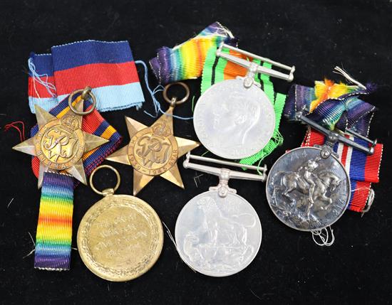 A group of WW1 and WWII father and son medals
